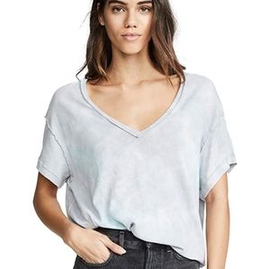 Free People All Mine Tee Grey Storm Tie Dye Slouchy Inside Out Tee.